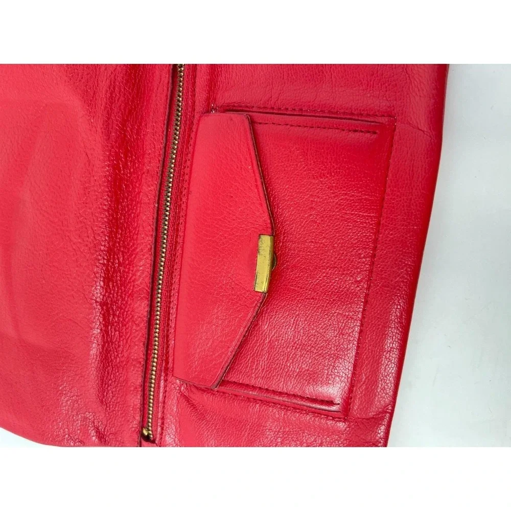 Vintage Enger Kress EK Grab Bag Red Leather Foldover Wallet Coin Purse